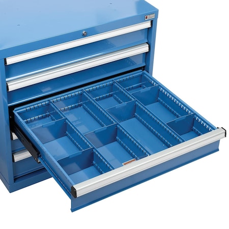 Global Industrial Divider Kit for 5or 6H Drawer of Modular Drawer Cabinet, 3 Long & 6 Short , Blue 493321